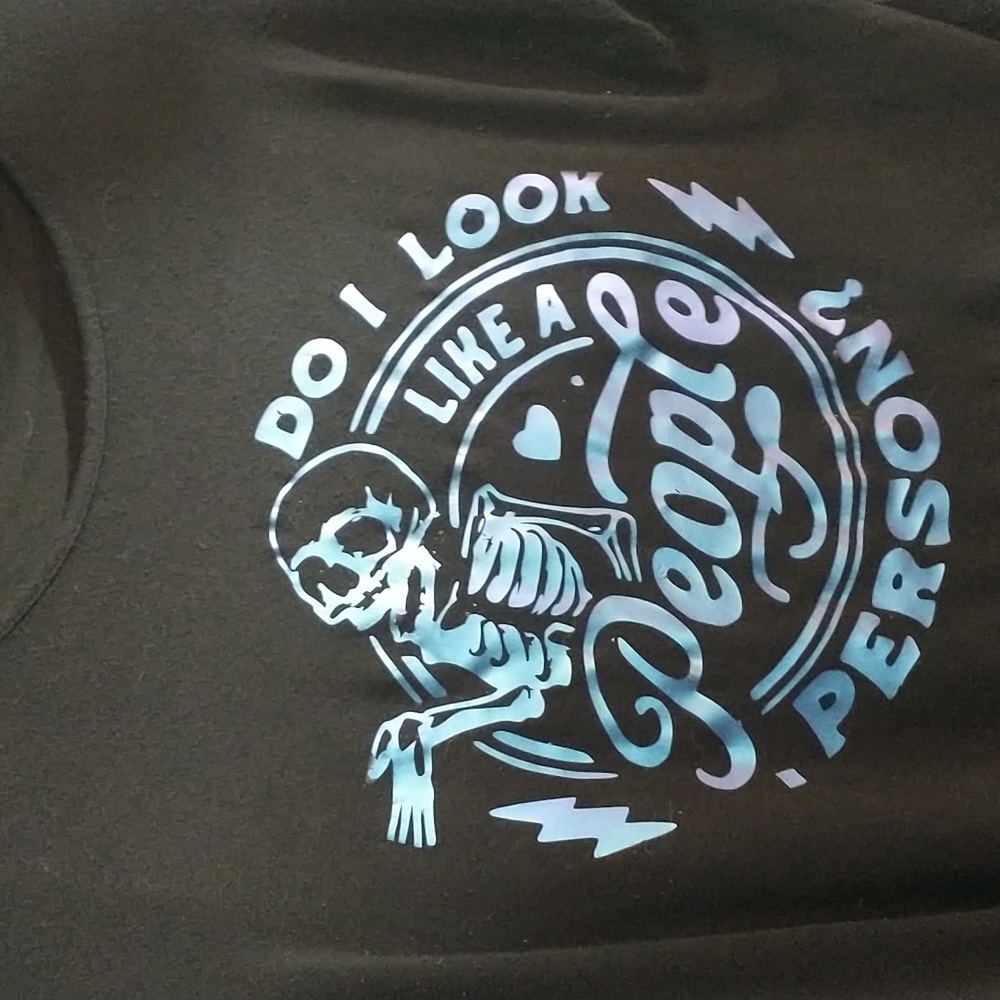 Adorable long torso stretchy black L/S shirt